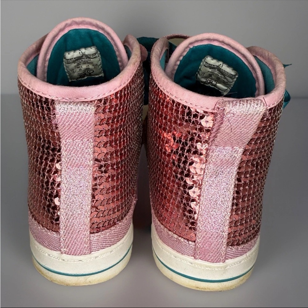 Girls Size 13 JoJo Siwa High-Top Glitter Sequins Sneakers - Picture 5 of 10